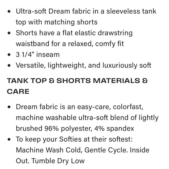 NWT Softies Dream Jersey Tank Top with Shorts Set Indigo Blue Size Small $120 - Picture 5 of 8